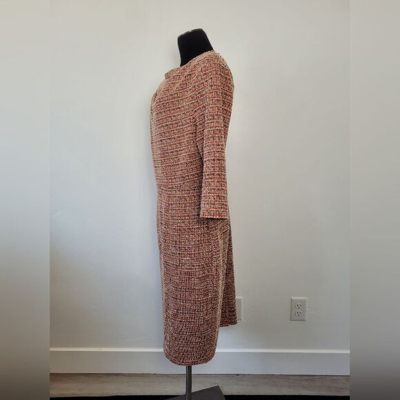 Tweed Sheath Dress Pink Orange Career Office Professional Business Church XXL - Picture 3 of 13